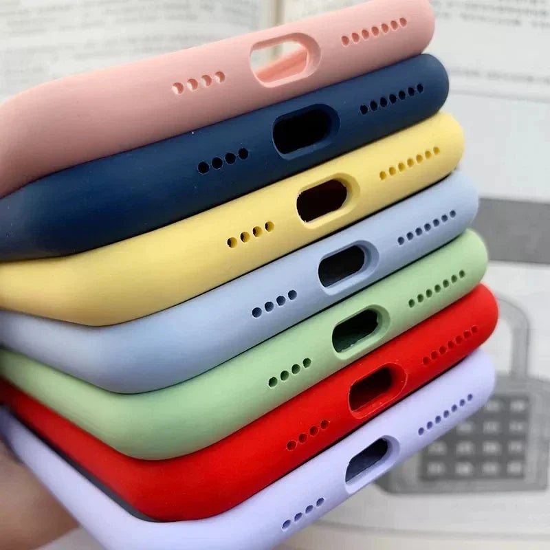Luxury Original Silicone Case for Apple iPhone 16 15 14 11 12 13 Pro Max Official Cases for iPhone 13 14 12 15 16 Pro LOGO Cover