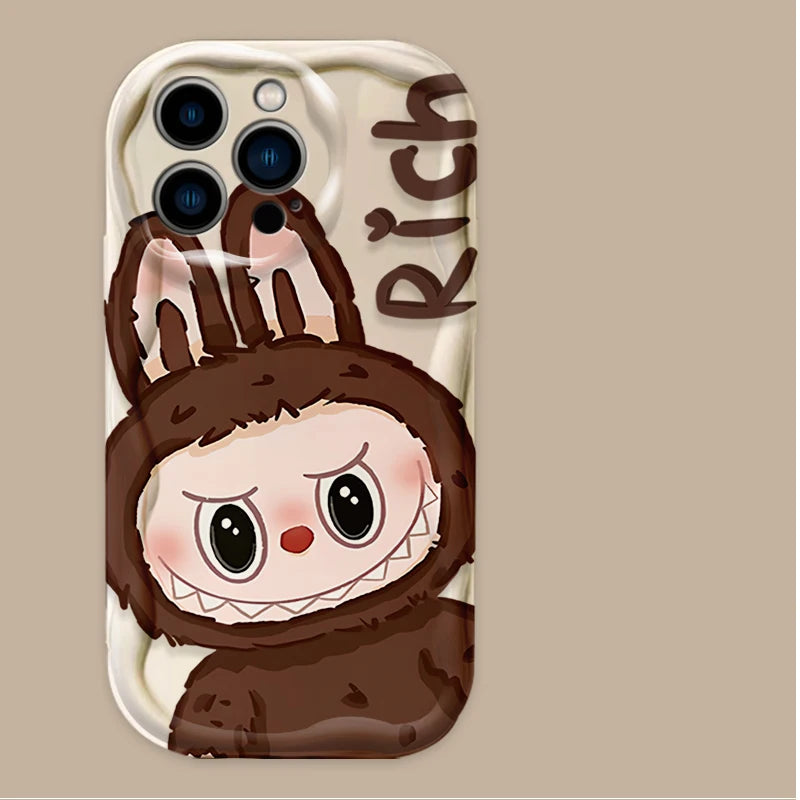 Cartoon L-La-Bubus 3D Wave Phone Case For iPhone 16 16E 15 14 13 12 11 Pro Max X XS X S Max XR SE 2020 SE4 7 8 Silicone Cover