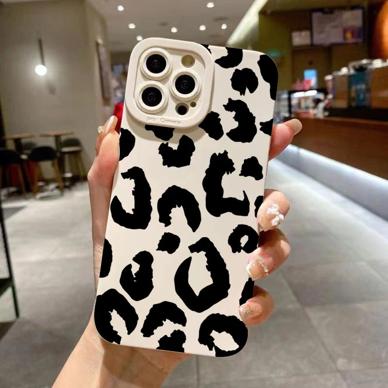 Leopard Design Camera Lens Protective Phone Case for iPhone 16 Cases iPhone 15 14 13 12 11 Pro Max 16E XS XR X 7 8 Plus Cover