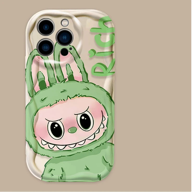 Cartoon L-La-Bubus 3D Wave Phone Case For iPhone 16 16E 15 14 13 12 11 Pro Max X XS X S Max XR SE 2020 SE4 7 8 Silicone Cover