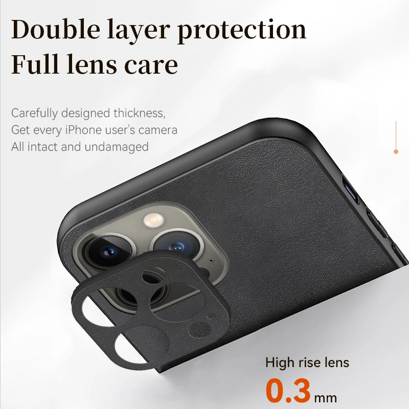 For Magsafe iPhone 15 14 13 12 11 Pro Max X XR XS max 14 15 Plus Sheepskin Vintage Magnetic Leather Soft Phone Case Cover