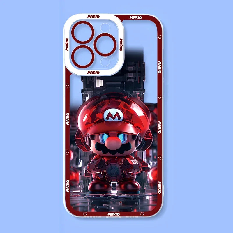 Super M-Marios Bros Clear Phone Case for iPhone 15 14 11 Pro Max 13 12 Mini XR XS X 8 7 6 6S Plus SE 2020 Soft Shockproof Cover