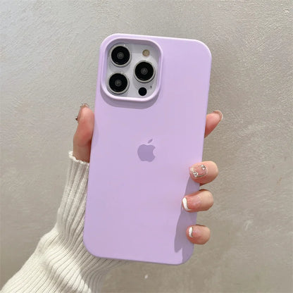 Luxury Original Silicone Case for Apple iPhone 16 15 14 11 12 13 Pro Max Official Cases for iPhone 13 14 12 15 16 Pro LOGO Cover