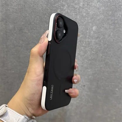 Luxury Matte Leather Magnetic For Magsafe Phone Case For iPhone 16 15 Pro Max 14 13 12 Wireless Charging Shockproof Bumper Cover