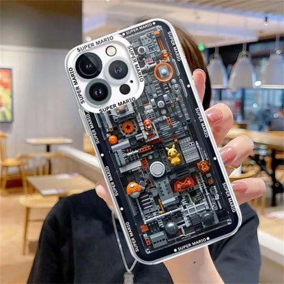 Super Mario Bros Game Case For Iphone 15 Pro Max 16 11 14 13 12 X XS XR 7 8 Plus Cover Silicone Funda Transparent