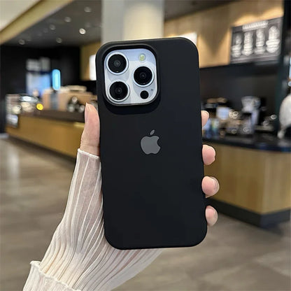 Luxury Original Silicone Case for Apple iPhone 16 15 14 11 12 13 Pro Max Official Cases for iPhone 13 14 12 15 16 Pro LOGO Cover