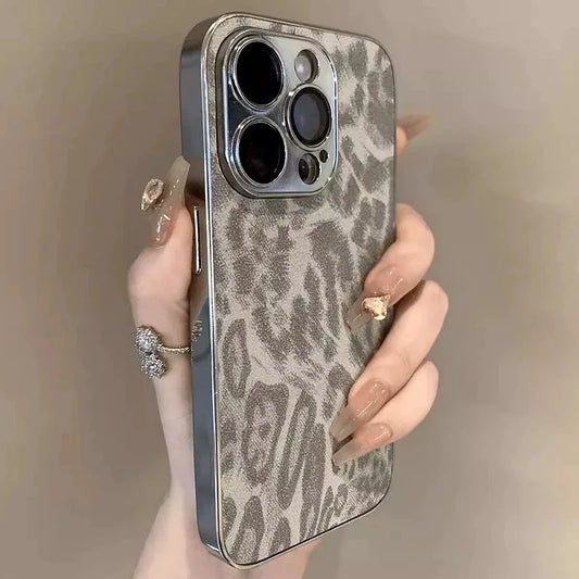 Luxury Leopard Print Phone Case For iPhone 11 12 13 14 15 16 Pro Max Plus Shockproof Bumber Cases Cover