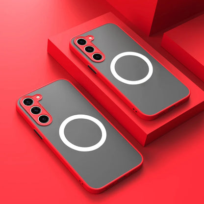 Matte Magnetic For Samsung Galaxy S25 S24 S23 S22 S21 S20 Ultra Plus FE A54 A53 A13 Note 20 10 5G Case Wireless Charge Cover