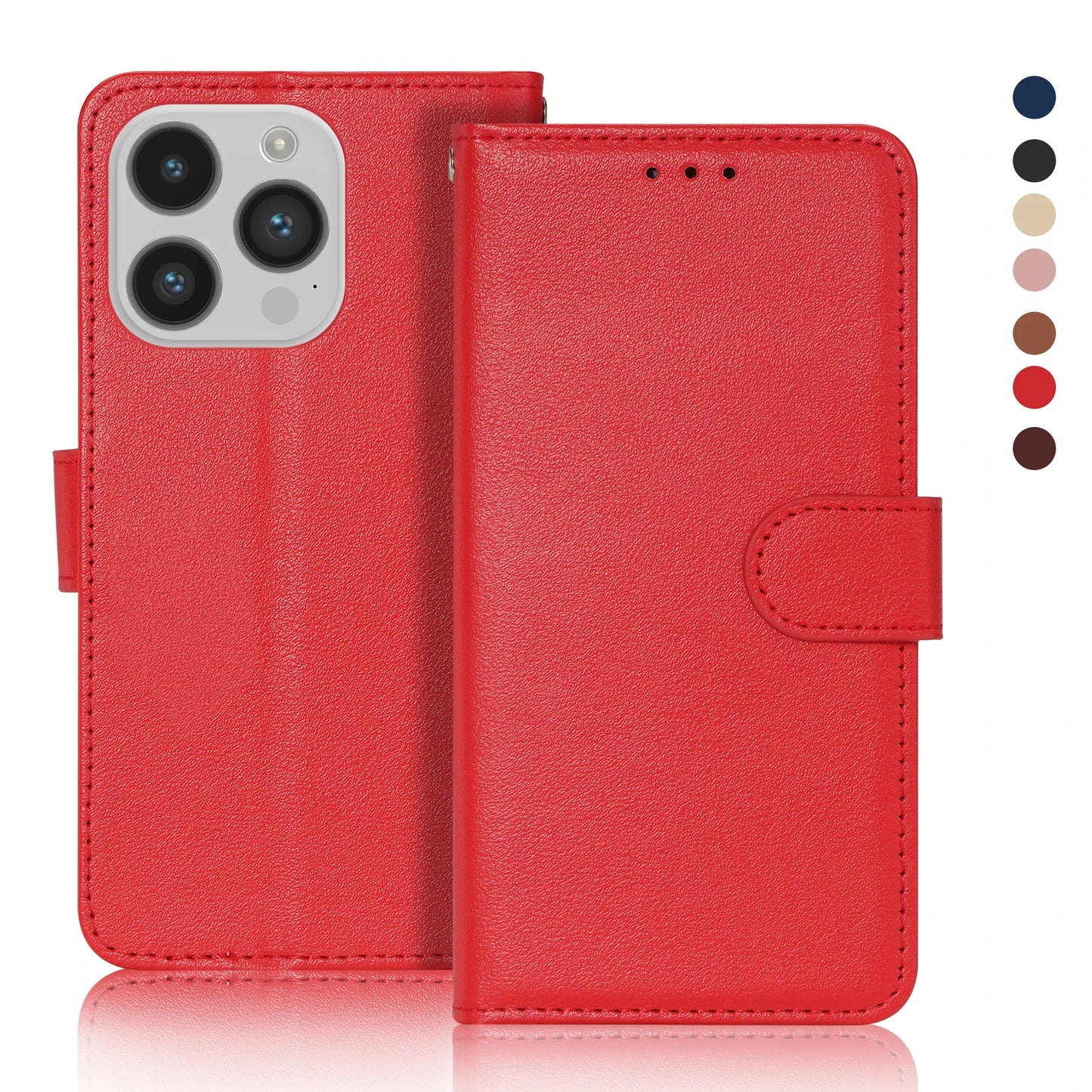 Leather Case Protect Cover For iPhone 15 14 13 12 Mini 11 Pro Max X XR XS Max 7 8 6 6s Plus SE 2020 2022 Stand Flip Wallet Case
