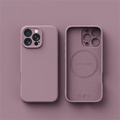Luxury Liquid Silicone For Magsafe Phone Case For iPhone 16 Plus 15 14 13 12 Pro Max 11 X XR Wireless Charging Skin Smooth Cover
