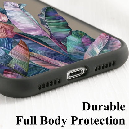 Green Leaves Matte Case For Samsung A55 A54 5G A53 A52 A35 A34 A33 A32 4G A13 A05 S24 Ultra S23 S22 Plus S21 FE S20 Soft Cover