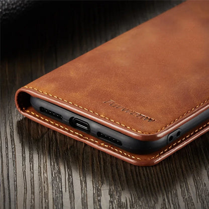 Thin Suede Leather Wallet Case for iPhone 11 12 13 14 15 16 Pro Max Mini XR XS 8 7 6s 6 Plus SE 2020 5S Flip Cover Strong Magnet