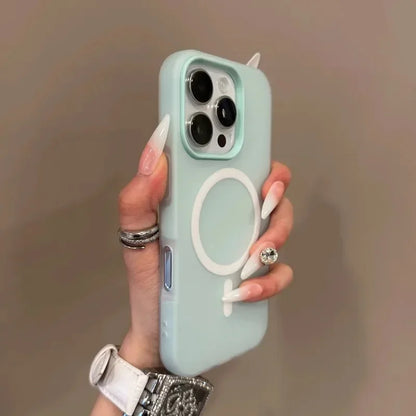 Luxury Candy Color 2 IN 1 Magsafe Case for iPhone 16 15 14 13 12 11 Pro Max Plus Magnetic Wireless Charge Clear Matte Soft Cover