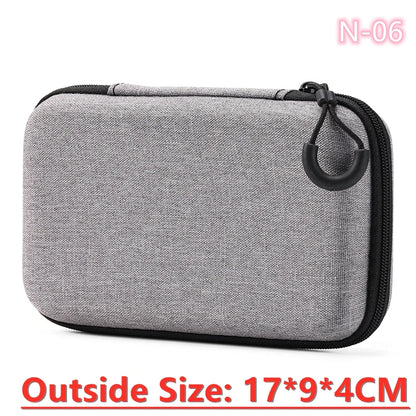 Portable Data Cable Organizer Bag Small EVA Oval Earphone Storage Bags Hard Shell Waterproof Cases Charger U Disk Zipper Pouch