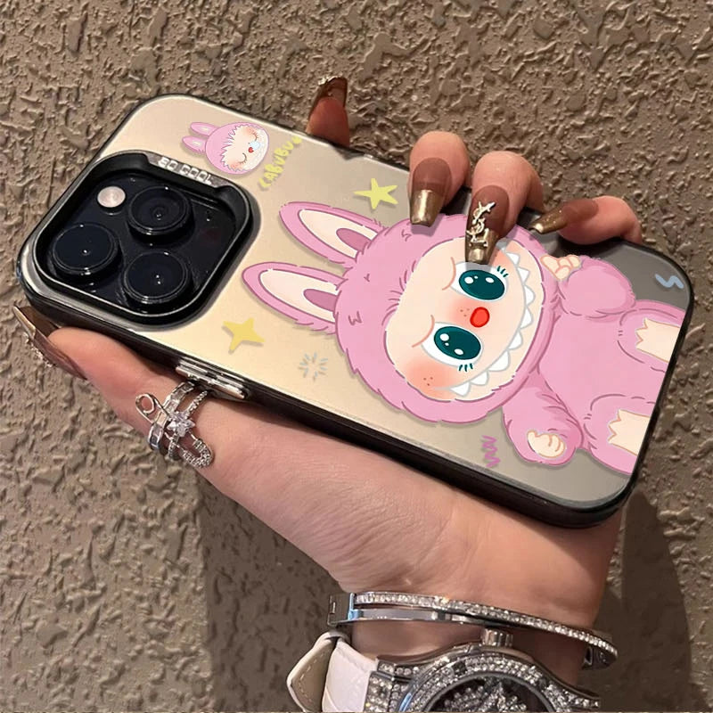 Cute Candy L-La-Bubus Plating Phone Case for iPhone 15 16E 16 11 14 13 12 Pro Max XS X XR Plus 8 7 SE 2020 Shockproof Hard Cover