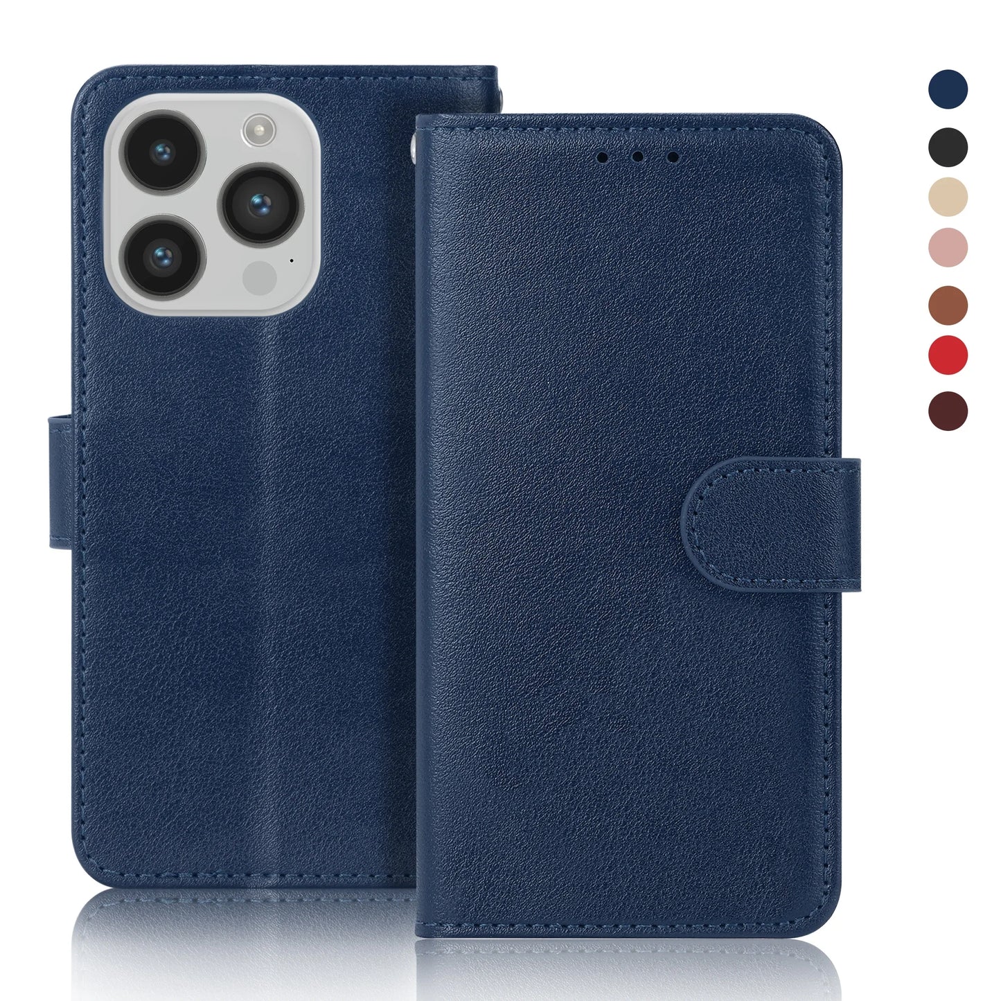 Leather Case Protect Cover For iPhone 15 14 13 12 Mini 11 Pro Max X XR XS Max 7 8 6 6s Plus SE 2020 2022 Stand Flip Wallet Case