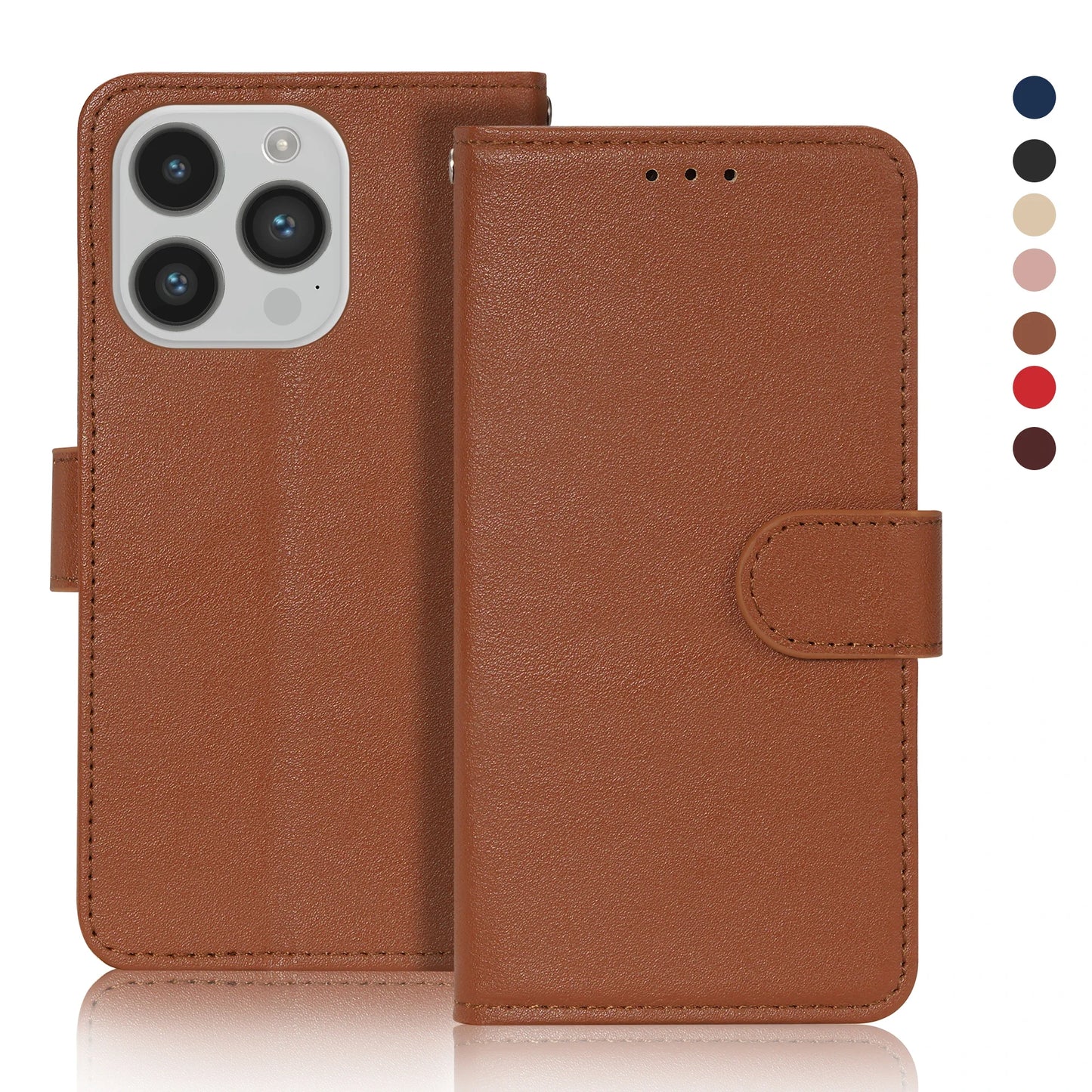 Leather Case Protect Cover For iPhone 15 14 13 12 Mini 11 Pro Max X XR XS Max 7 8 6 6s Plus SE 2020 2022 Stand Flip Wallet Case