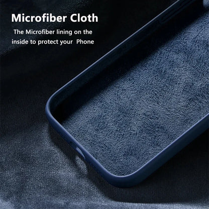 Original Liquid Silicone Phone Case For iPhone 16 15 13 12 14 Pro Max Apple Cases For iPhone 13 12 14 15 16 Plus Full Logo Cover