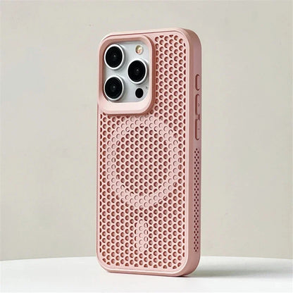 Luxury Matte Heat Dissipation Hole For Magsafe Case For iPhone 16 15 14 1312Pro Max Plus Magnetic Wireless Charge PC Hard Cover