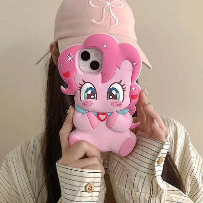 Cartoon 3d Pink Little Mario Suitable For Iphone 13 14 15 16pro Max Phone Back Cover Silicone Protective Cover Soft Shell