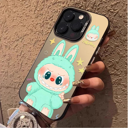 Cute Candy L-La-Bubus Plating Phone Case for iPhone 15 16E 16 11 14 13 12 Pro Max XS X XR Plus 8 7 SE 2020 Shockproof Hard Cover