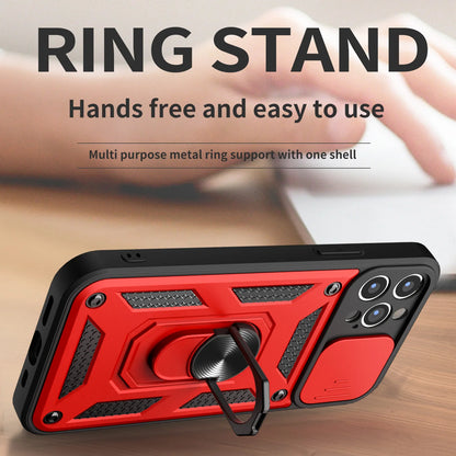 For iPhone 16 15 14 13 12 11 Pro Max Mini XS XR X Plus Military Grade Bumpers Ring Cover Slide Camera Lens Protector Armor Case