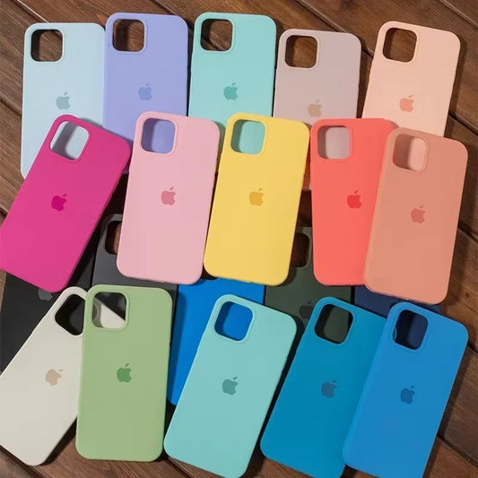 Luxury Original Silicone Case for Apple iPhone 16 15 14 11 12 13 Pro Max Official Cases for iPhone 13 14 12 15 16 Pro LOGO Cover