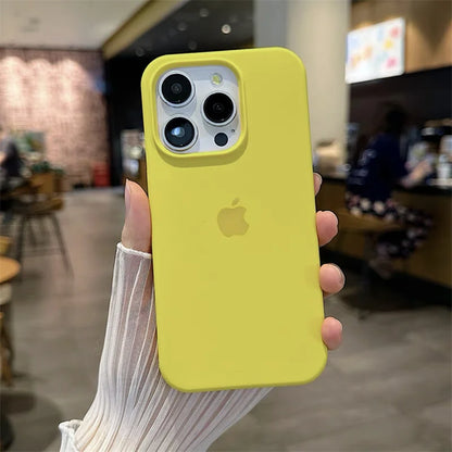 Luxury Original Silicone Case for Apple iPhone 16 15 14 11 12 13 Pro Max Official Cases for iPhone 13 14 12 15 16 Pro LOGO Cover