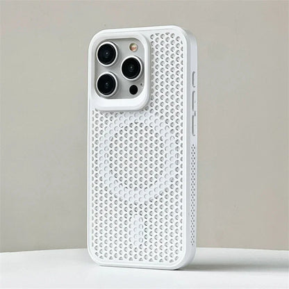 Luxury Matte Heat Dissipation Hole For Magsafe Case For iPhone 16 15 14 1312Pro Max Plus Magnetic Wireless Charge PC Hard Cover