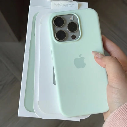 Luxury Original Silicone Case for Apple iPhone 16 15 14 11 12 13 Pro Max Official Cases for iPhone 13 14 12 15 16 Pro LOGO Cover