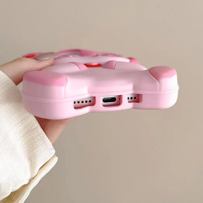 Cartoon 3d Pink Little Mario Suitable For Iphone 13 14 15 16pro Max Phone Back Cover Silicone Protective Cover Soft Shell
