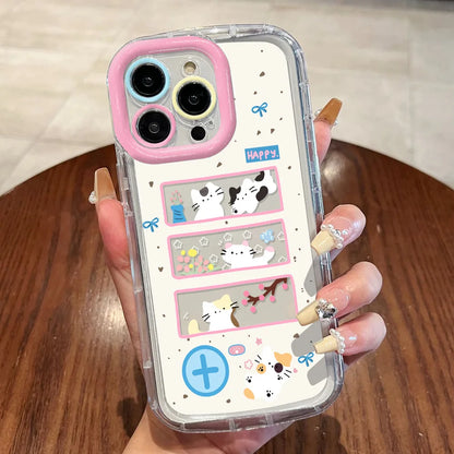 Cut Cat Aninal Phone Case For iPhone 13 Funda iPhone 15 11 16 14 17 Pro Max Air 12 7 8 Plus SE 2020 17promax Silicone Soft Cover