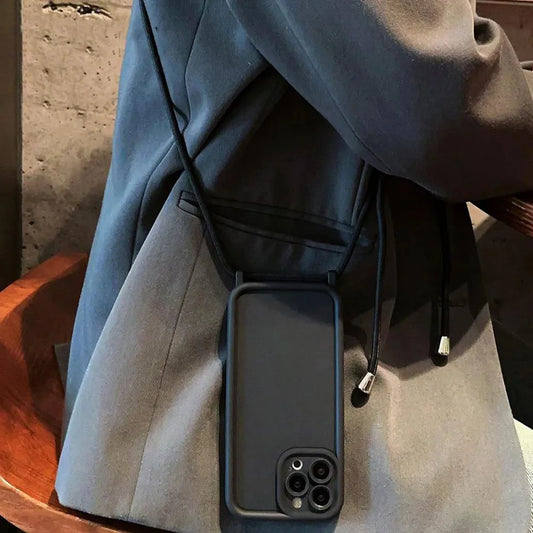 Phone Case For iPhone 14 13 15 16 Pro Max 16E 12 11 X XR XS 7 8 Plus SE 2020 Crossbody Adjustable Lanyard Strap Rope Soft Cover