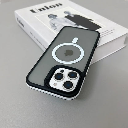 Luxury Magnetic Color Matte Translucent Armor Shockproof Case For iPhone 11 12 13 14 15 16 ProMax Magsafe Wireless Charge Cover