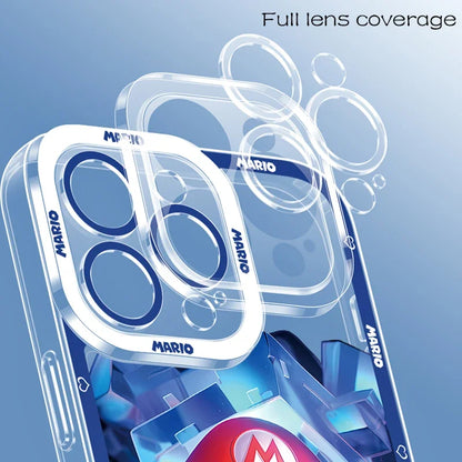 Super M-Marios Bros Clear Phone Case for iPhone 15 14 11 Pro Max 13 12 Mini XR XS X 8 7 6 6S Plus SE 2020 Soft Shockproof Cover