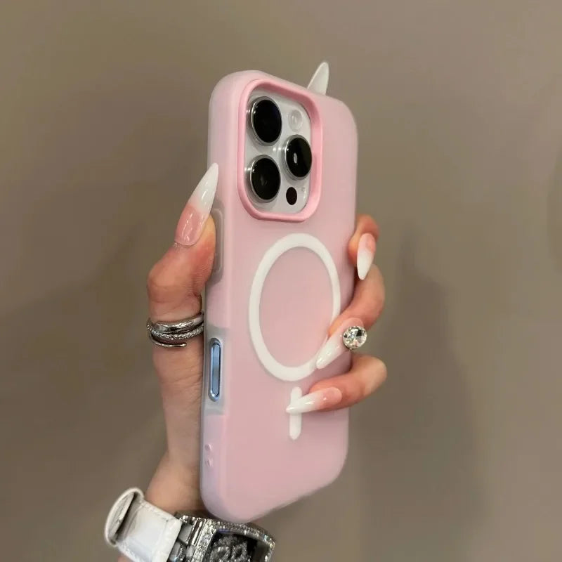 Luxury Candy Color 2 IN 1 Magsafe Case for iPhone 16 15 14 13 12 11 Pro Max Plus Magnetic Wireless Charge Clear Matte Soft Cover