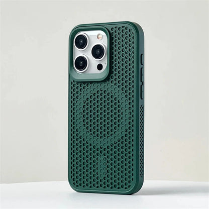 Luxury Matte Heat Dissipation Hole For Magsafe Case For iPhone 16 15 14 1312Pro Max Plus Magnetic Wireless Charge PC Hard Cover