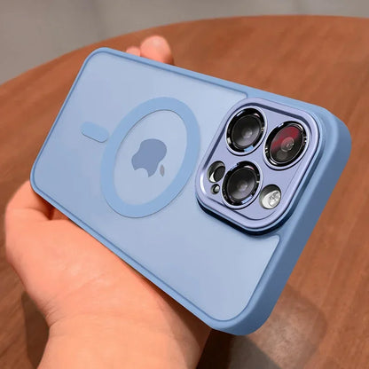 Magnetic Luxury Matte Translucent Armor Shockproof Case For iPhone 16 15 14 13 12 11 Pro Max For Magsafe Wireless Charge Cover