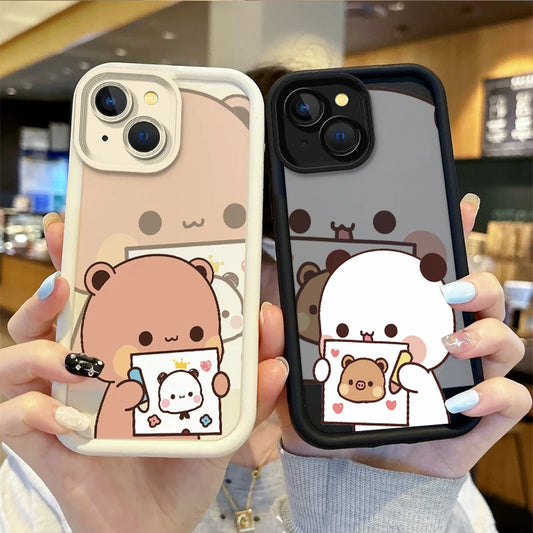 Hot BuBu DuDu Couple Cartoon Phone Case For iPhone 16 Pro Max Case 15 14 13 12 11 Pro XR X XS Max 8 7 Soft Liquid Silicone Cover