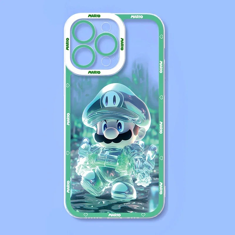 Super M-Marios Bros Clear Phone Case for iPhone 15 14 11 Pro Max 13 12 Mini XR XS X 8 7 6 6S Plus SE 2020 Soft Shockproof Cover