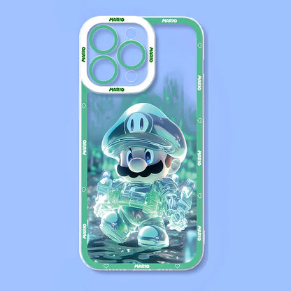 Super M-Marios Bros Clear Phone Case for iPhone 15 14 11 Pro Max 13 12 Mini XR XS X 8 7 6 6S Plus SE 2020 Soft Shockproof Cover