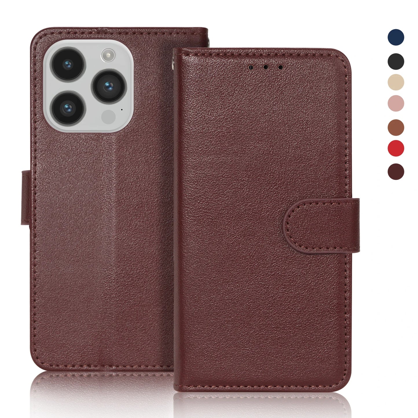 Leather Case Protect Cover For iPhone 15 14 13 12 Mini 11 Pro Max X XR XS Max 7 8 6 6s Plus SE 2020 2022 Stand Flip Wallet Case