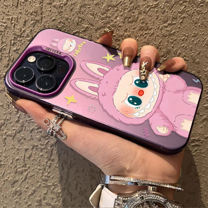 Cute Candy L-La-Bubus Plating Phone Case for iPhone 15 16E 16 11 14 13 12 Pro Max XS X XR Plus 8 7 SE 2020 Shockproof Hard Cover